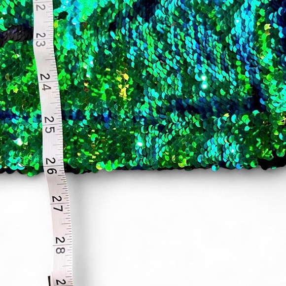 As U Wish NWT L Black and Green Sequin Strapless Bodycon Dress Homecoming Prom - Picture 5 of 6